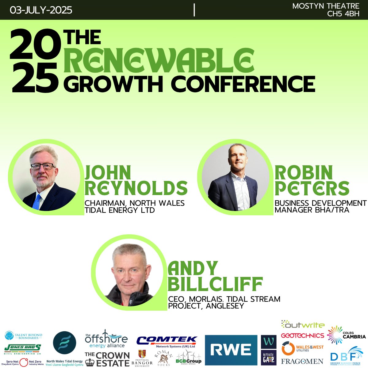 DBF_Forum's tweet photo. Renewable Growth Conference 2025, bringing together leaders and innovators from across the renewable energy sector.
We’re thrilled to announce a stellar speaker line-up!
Secure your tickets: https://t.co/Bz1PqXJwXE
#RenewableEnergy #TidalPower #NorthWales #GreenGrowth https://t.co/8voplLrT4w