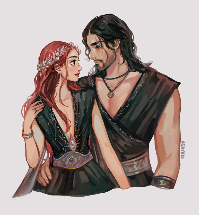asayris_art's tweet image. Fantasy book commission ❤️🖤 @sariahwilson