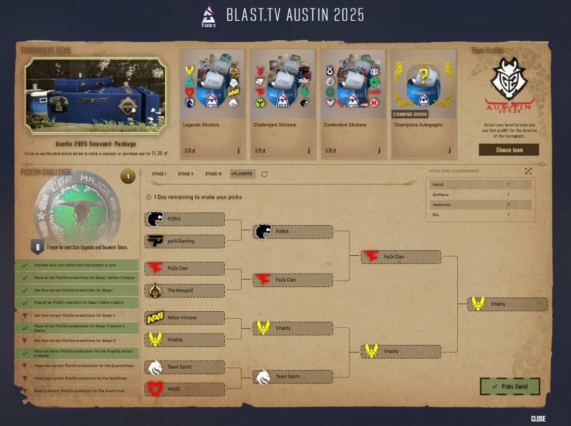 pickem austin major 2025 play-offs