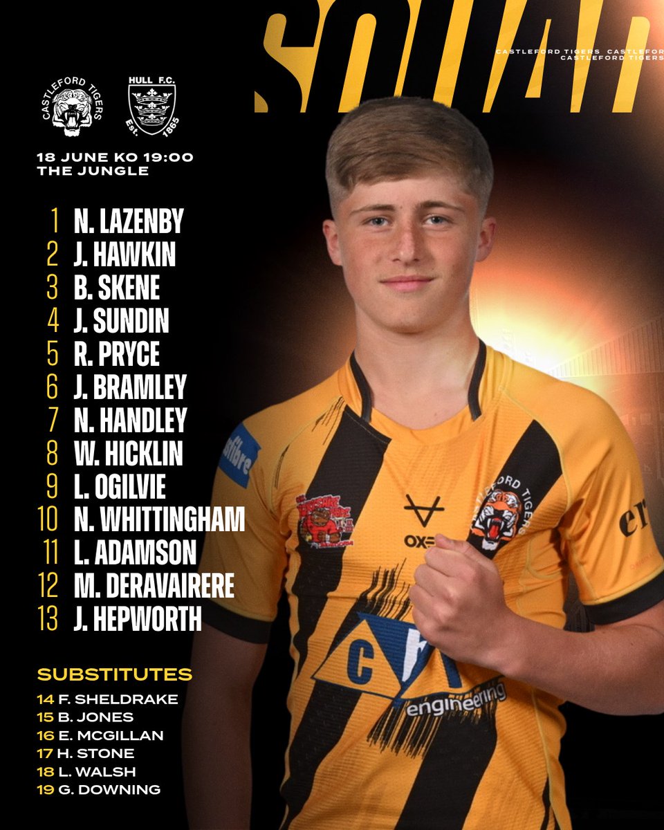 CTRLFC's tweet photo. SQUAD NEWS 👊

Our Scholars face @hullfcofficial this evening as we welcome them to The Jungle 🔥

Good luck fellas 🦾

#COYF 🐯 https://t.co/Yojr3KdRuK
