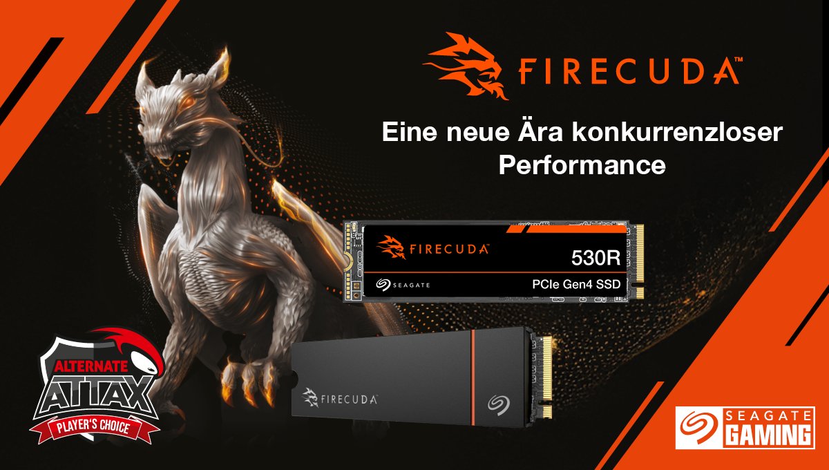 ᵂᴱᴿᴮᵁᴺᴳ 
Kennst du schon die <a href="/Seagate/">Seagate</a> FireCuda 530R? 👀

💾 bit.ly/FireCuda-530R 

Mit der <a href="/seagategaming/">Seagate Gaming</a> #FireCuda530R sind Spitzenleistungen garantiert - perfekt für Gaming auf dem höchsten Niveau. 🔥🎮 #FireCudaSSD