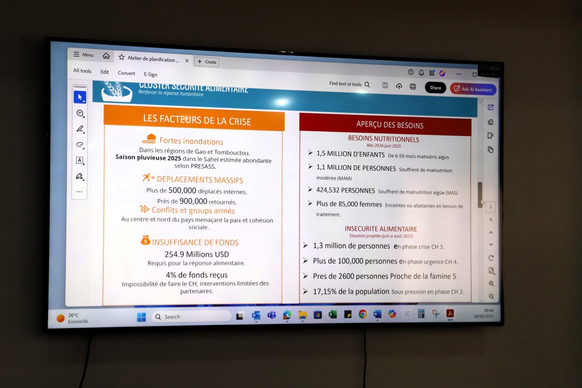 FAO Mali (@faomali) on Twitter photo #HappeningNow #Mali 🇲🇱 <a href="/FSCluster/">Food Security Cluster</a>
Plus d'une cinquantaine d'acteurs de la sécurité alimentaire sont réunis à #Bamako pour planifier conjointement, de manière détaillée et rigoureuse, la réponse de l'Etat et de ses partenaires pour le secteur de la sécurité alimentaire. #HappeningNow #Mali 🇲🇱 <a href="/FSCluster/">Food Security Cluster</a>
Plus d'une cinquantaine d'acteurs de la sécurité alimentaire sont réunis à #Bamako pour planifier conjointement, de manière détaillée et rigoureuse, la réponse de l'Etat et de ses partenaires pour le secteur de la sécurité alimentaire.