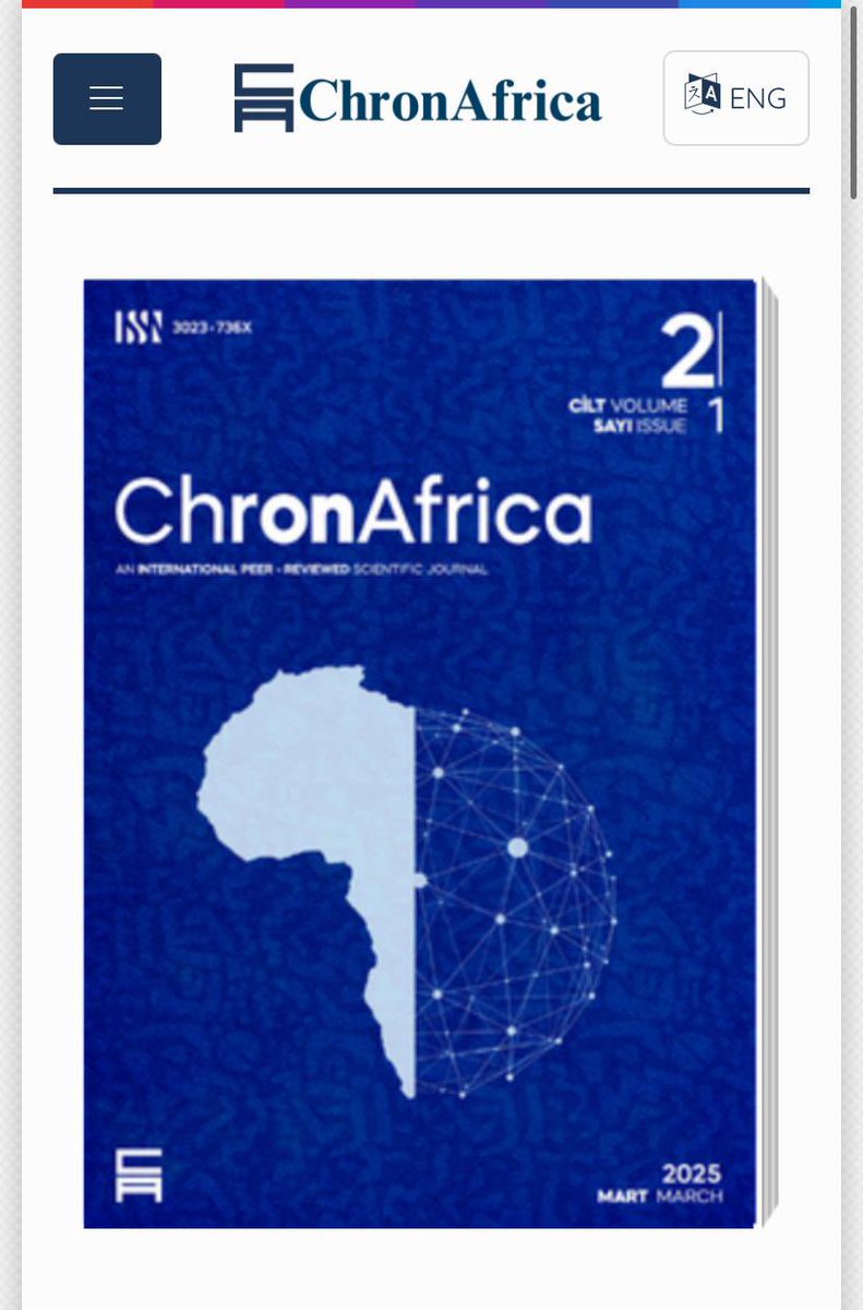 ChronAfrica Eylül sayısı için makale kabulüne devam etmektedir. chronafrica.com