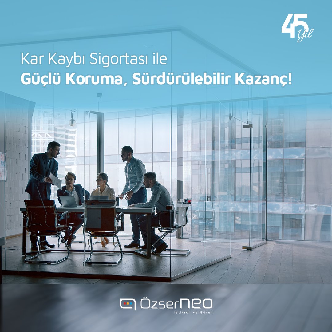 Geleceğinizi güvence altına alırken, kazancınızı da büyütün. Kar Kaybı Sigortası ile güçlü bir finansal koruma sağlarken, sürdürülebilir kazanç elde etme ayrıcalığını yaşayın. Uzun vadeli düşünün, güvenle ilerleyin.

#GüçlüKoruma #KarKaybıSigortası #FinansalGüvence #Özserneo