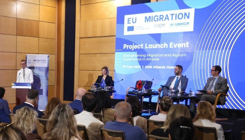 llungarotti's tweet photo. Proud to launch #EU4MIGRATION today in Tirana with @EUinAlbania, @IOMALBANIA & @UNHCRAlbania. An important step to support Albania in its EU accession process and in building inclusive, rights-based migration and asylum systems in line with EU and international standards. https://t.co/OIL8sZkQGz