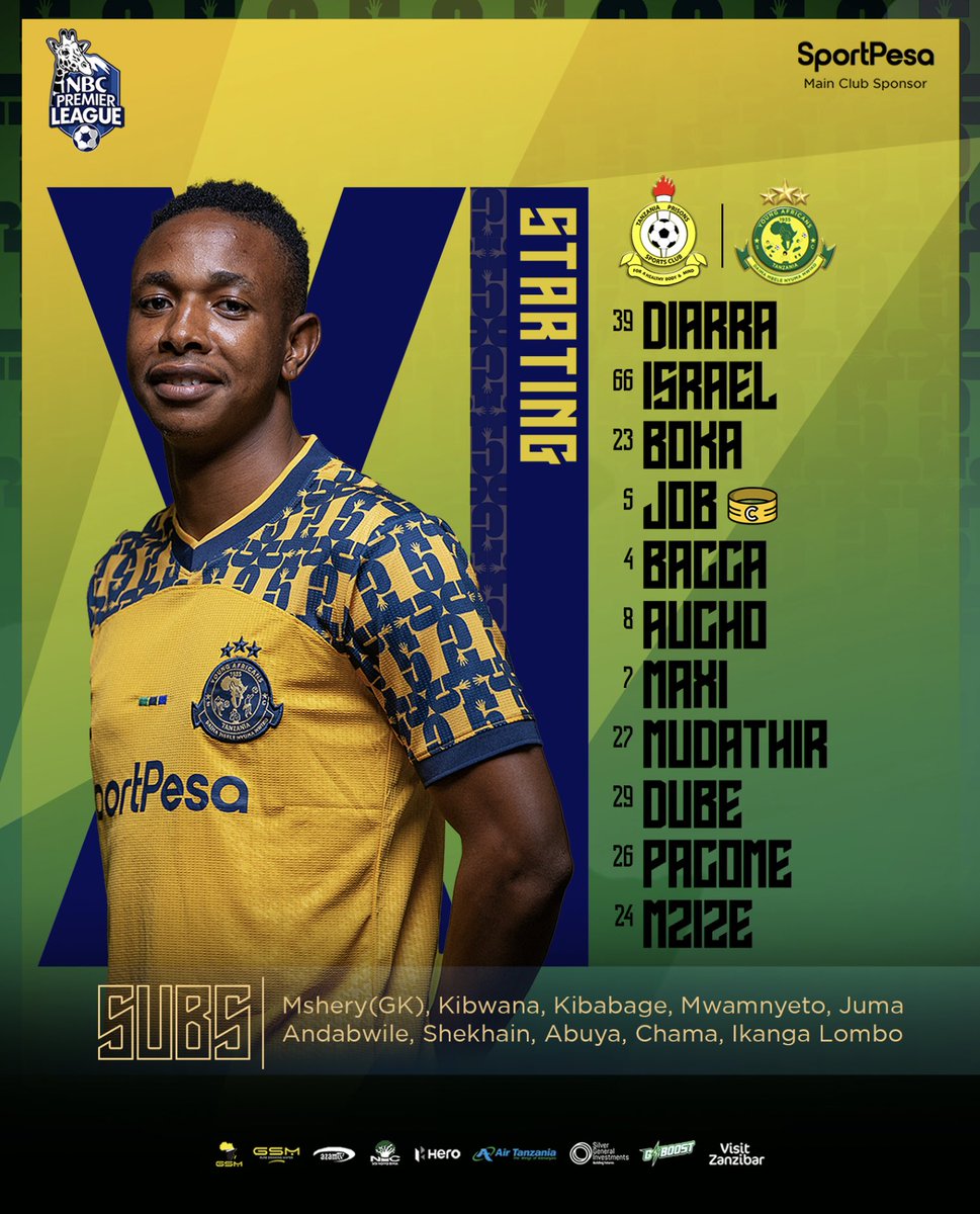 Kikosi kinachoanza dhidi ya Tanzania Prisons🔰💪🏽

#TimuYaWananchi 
#DaimaMbeleNyumaMwiko