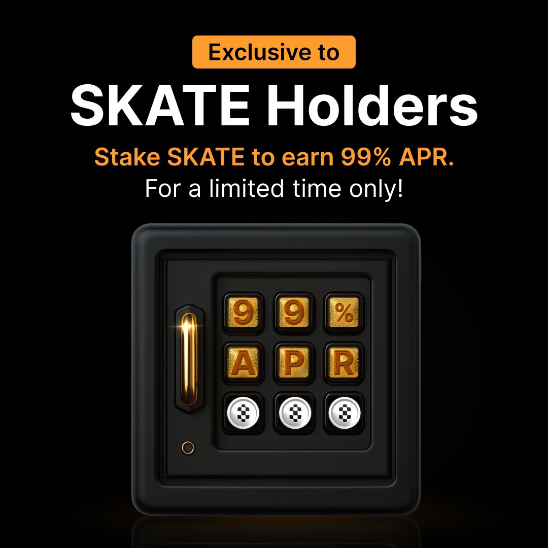 Your SKATE are bored. Put them to work. 💤👉💰

Earn up to 99% APR with Bybit Earn now. i.bybit.com/ab5GV8c

#Bybit #TheCryptoArk