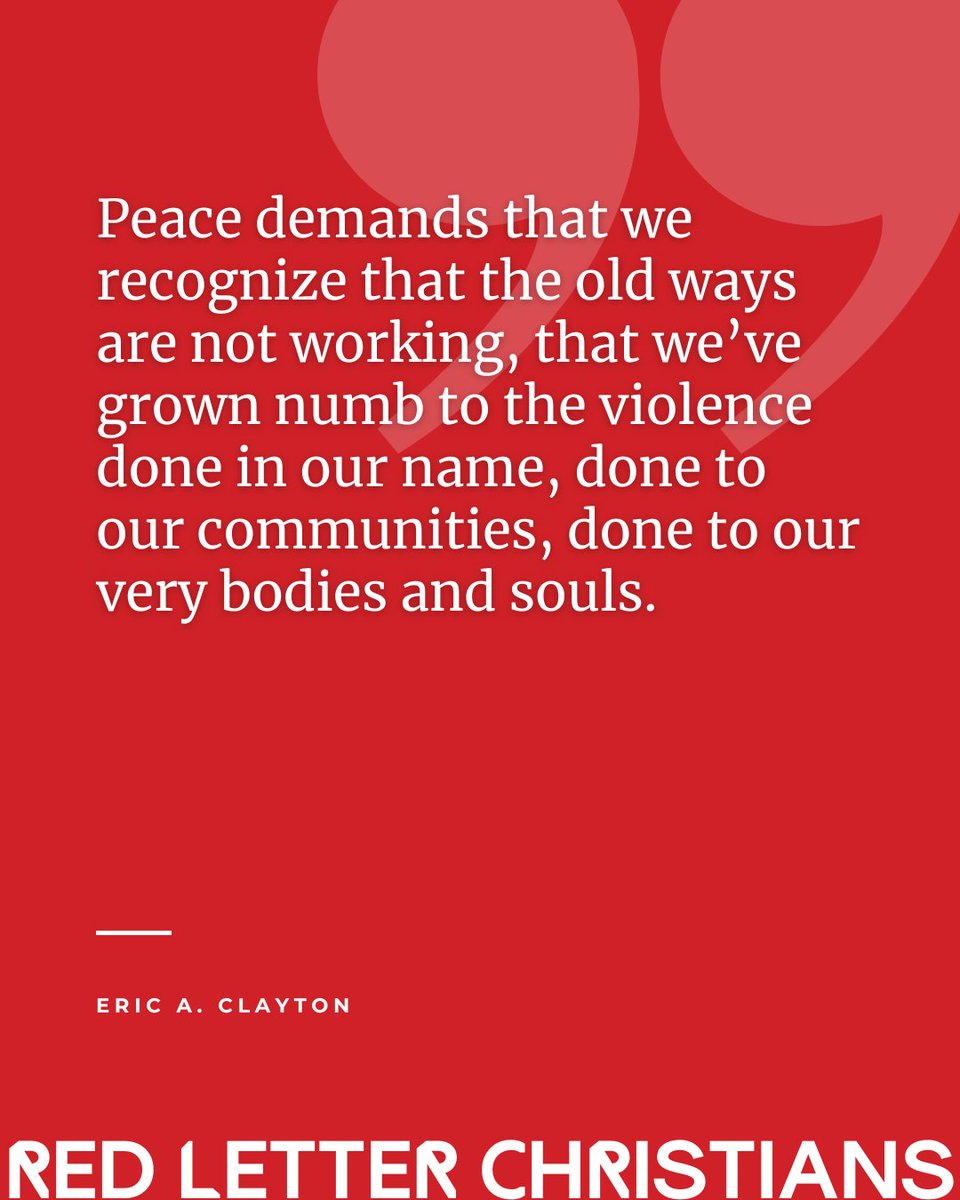 Red Letter Christians (@redletterxians) on Twitter photo "Peace demands that, instead of ignoring our wounds, rushing their healing, we instead imagine what they might be trying to teach us, what new world they may be inviting us to step into."
<a href="/eclaytopia/">Eric A. Clayton</a> is on our blog today: redletterchristians.org/2025/06/17/wha… "Peace demands that, instead of ignoring our wounds, rushing their healing, we instead imagine what they might be trying to teach us, what new world they may be inviting us to step into."
<a href="/eclaytopia/">Eric A. Clayton</a> is on our blog today: redletterchristians.org/2025/06/17/wha…