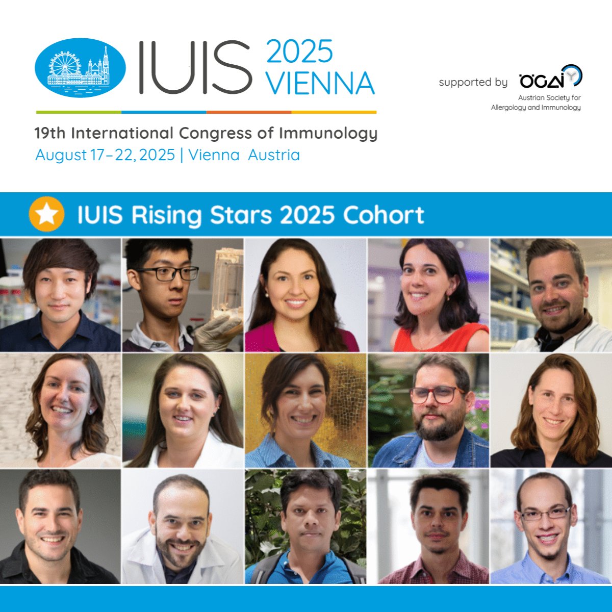 International Union of Immunological Societies (@iuis_online) on Twitter photo IUIS and its Early Career Committee are thrilled to announce the IUIS #RisingStars2025 Cohort! 🌟
loom.ly/f5Gq1f8
Fifteen exceptional early-career scientists from across the globe to join our #RisingStars Program
Don’t miss your chance to meet them loom.ly/CwagY2g IUIS and its Early Career Committee are thrilled to announce the IUIS #RisingStars2025 Cohort! 🌟
loom.ly/f5Gq1f8
Fifteen exceptional early-career scientists from across the globe to join our #RisingStars Program
Don’t miss your chance to meet them loom.ly/CwagY2g