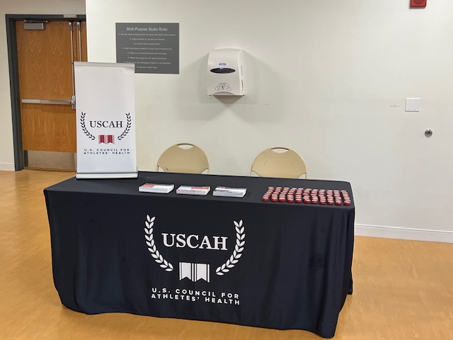 Set-up and ready to talk athlete health and safety at the NCAA DIII Northeast Conference Rules Seminar!