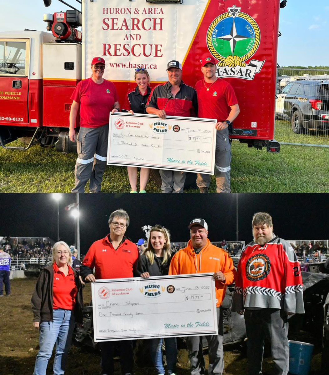 Congratulations to our 50/50 and raffle winners this past weekend!
We’re able to donate proceeds from these sales to Crime Stoppers, Huron &amp; Area Search &amp; Rescue, Canadian Tire Jump Start, and the Tanner Steffler Foundation! 
🫶🏼
#Superpull25