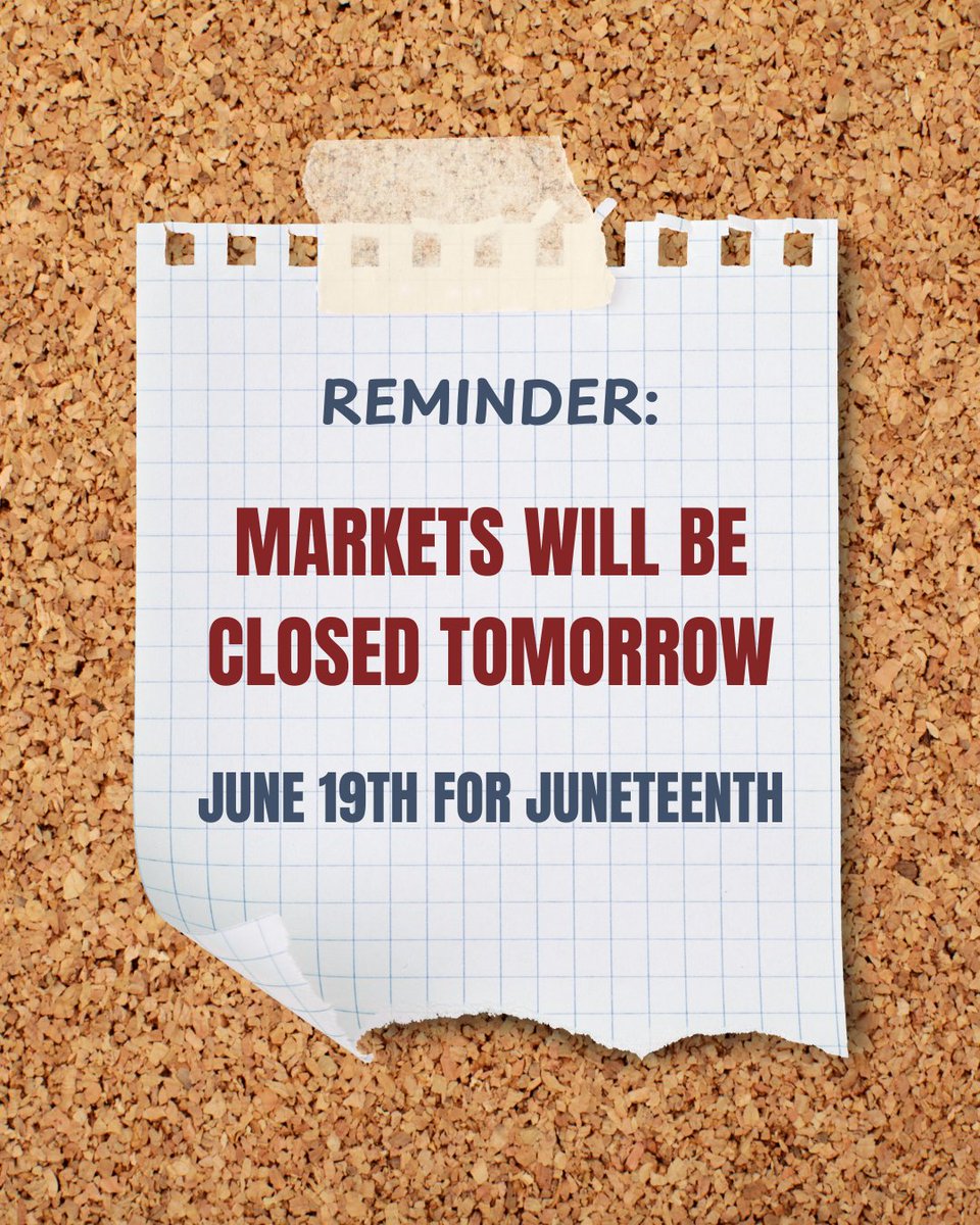 If you need to complete a transaction, do it today! #juneteenth #investing