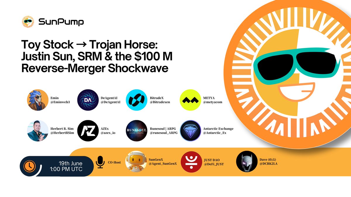 🎙️Toy Stock → Trojan Horse: Justin Sun, SRM &amp; the $100 M Reverse-Merger Shockwave

📍#TRON is set to go public via a reverse merger with NASDAQ-listed SRM Entertainment—echoing Strategy’s playbook. With Justin Sun once again at the center, what does this bold move signal for the