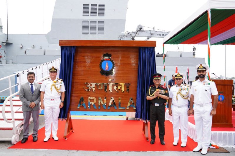 Dr_VKRai's tweet photo. Indian Navy Commissions INS Arnala, #Indigenously Designed #Anti-#Submarine #Warfare Vessel. Happy to see the #Indigenous Content in the warship. Many more to follow!
Congratulations & Best wishes !
@OfficialGRSE
@MazagonDockLtd
@DefenceMinIndia
@indiannavy @PIBHomeAffairs https://t.co/uK2sUG7tlX