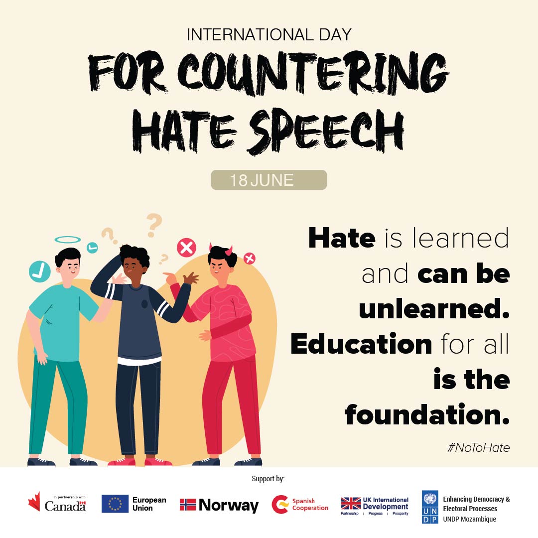 Today is the #InternationalDayForCounteringHateSpeech. "Hate speech is poison in the well of society," says <a href="/antonioguterres/">António Guterres</a>.  

As this year’s theme reminds us, AI amplifies hate, but @UNDP_Mozambique is fighting back!

Our #eMonitor+ platform uses AI for good, helping us