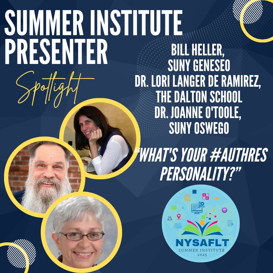 The Dream Team is at it again! Come learn with Lori, Bill &amp; Joanne at our Summer Institute. All details and scholarship opportunities can be found on the website, nysaflt.org/conferences/su…