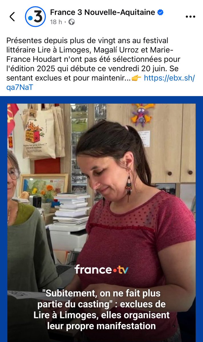 📚Lire à Limoges est devenu une machine à exclure; les auteurs qui y sont bcp - nombreux, les lycéens avec une programmation en juin pendant les examens et maintenant certains libraires ! 
❌ Et on voudrait nous faire croire que le maire de #Limoges ne démantèle pas la culture ?