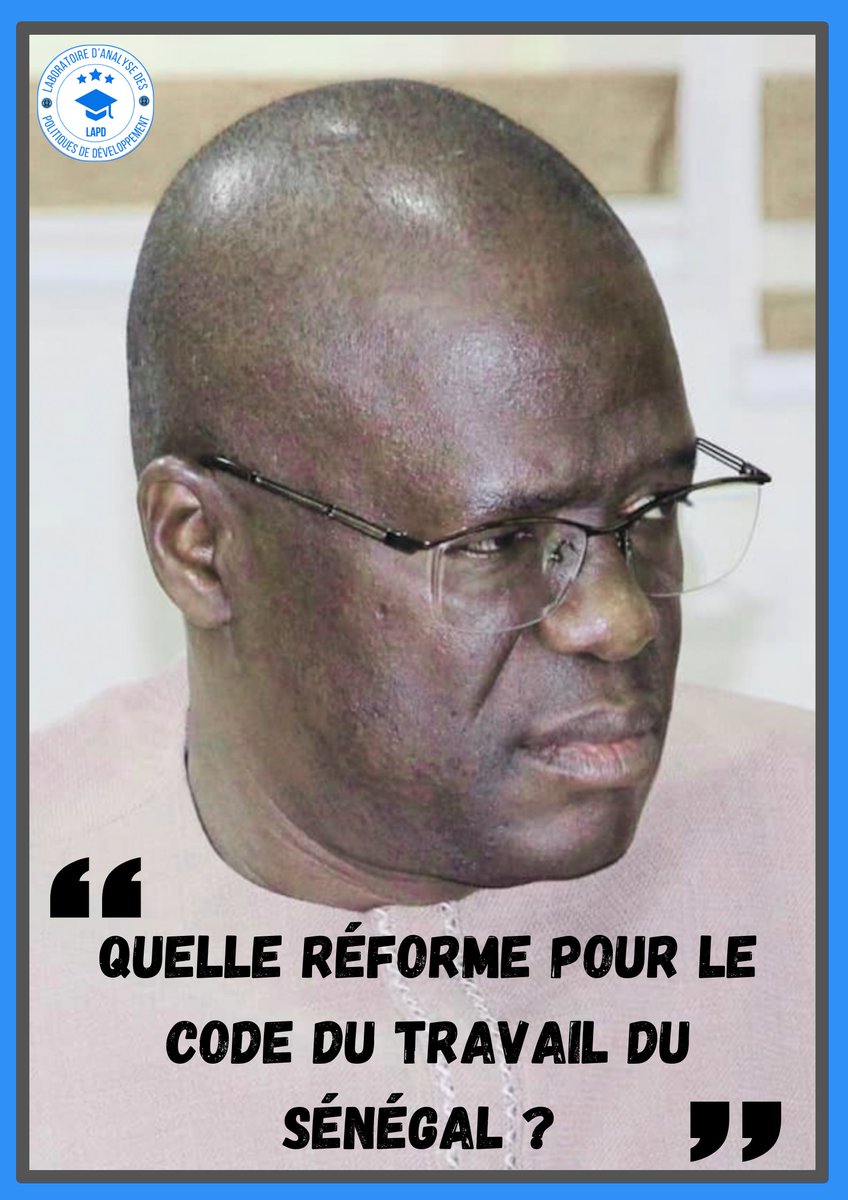 📄 "𝐐𝐮𝐞𝐥𝐥𝐞 𝐫é𝐟𝐨𝐫𝐦𝐞 𝐩𝐨𝐮𝐫 𝐥𝐞 𝐜𝐨𝐝𝐞 𝐝𝐮 𝐭𝐫𝐚𝐯𝐚𝐢𝐥 𝐝𝐮 𝐒é𝐧é𝐠𝐚𝐥?"

Un article très important du Pr <a href="/AhmadouAlyMbaye/">Pr Ahmadou Aly MBAYE</a> à lire sur : 

📌 lapd.ucad.sn/fr/quelle-refo…