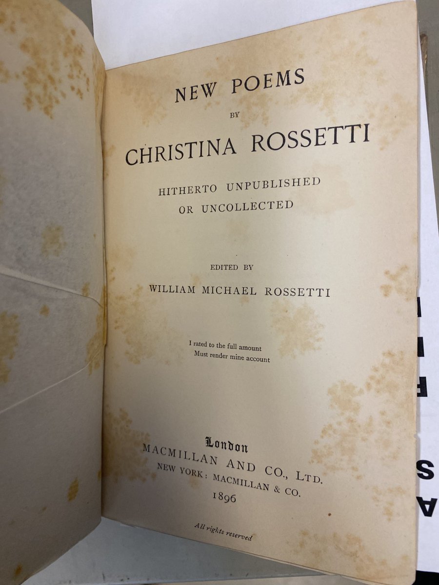 Do you love beautiful books … because we do!

Check out this beautifully bound copy of the first edition of Rossetti's posthumously published New Poems, embroidered with silk fruits and foliage. The binding was likely executed by the Working Ladies' Guild, a London organization.