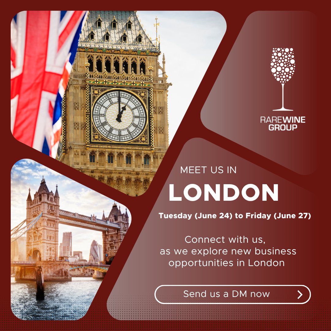 London calling! The wine industry is moving, and so are we. Next week, we meet with clients and partners in London to discuss further expansion of RareWine. If you’re working in or around the fine wine industry and think we should connect, don’t hesitate to reach out 🍷