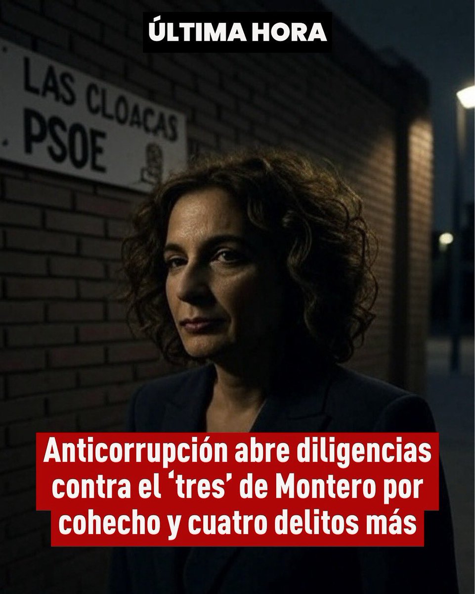 🔴 ÚLTIMA HORA I Anticorrupción abre diligencias contra el ‘tres’ de Montero por cohecho y cuatro delitos más.

#LasMentirasDeMontero