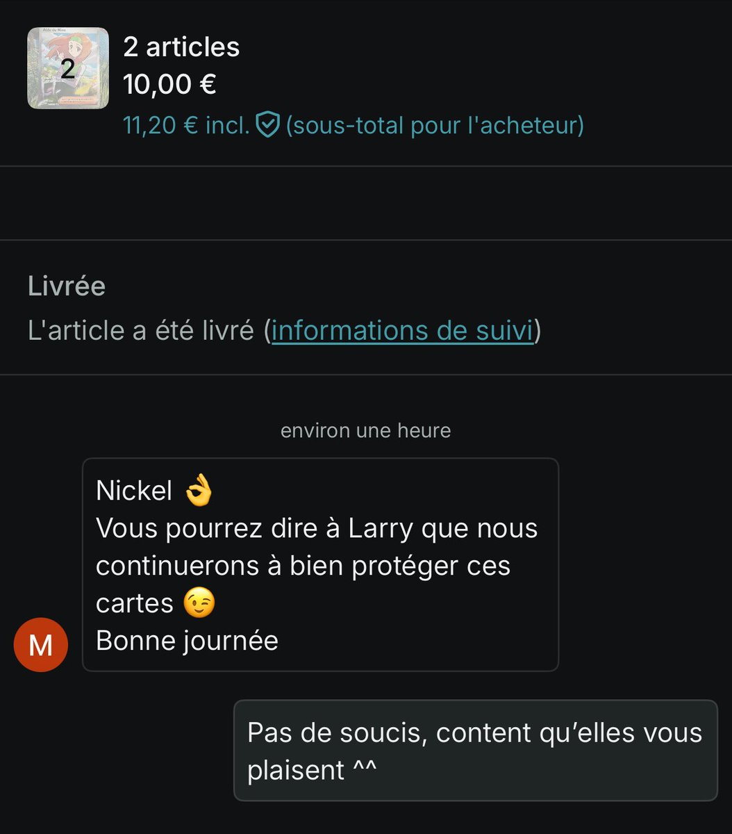 Anodim13's tweet image. Voilà pourquoi j’adore Vinted, tu glisse une petite vanne à la personne qui achète et il rentre dans le jeu, point faible trop fort