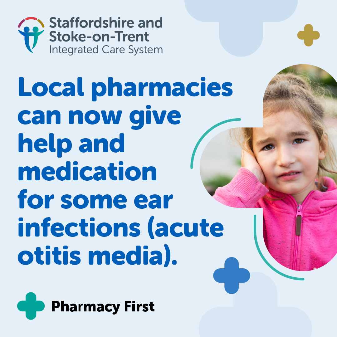 Your local pharmacy can give advice and treatment for seven common conditions - no appointment needed. Find out more about how you can get the support you need. staffsstokeics.org.uk/pharmacy-first/