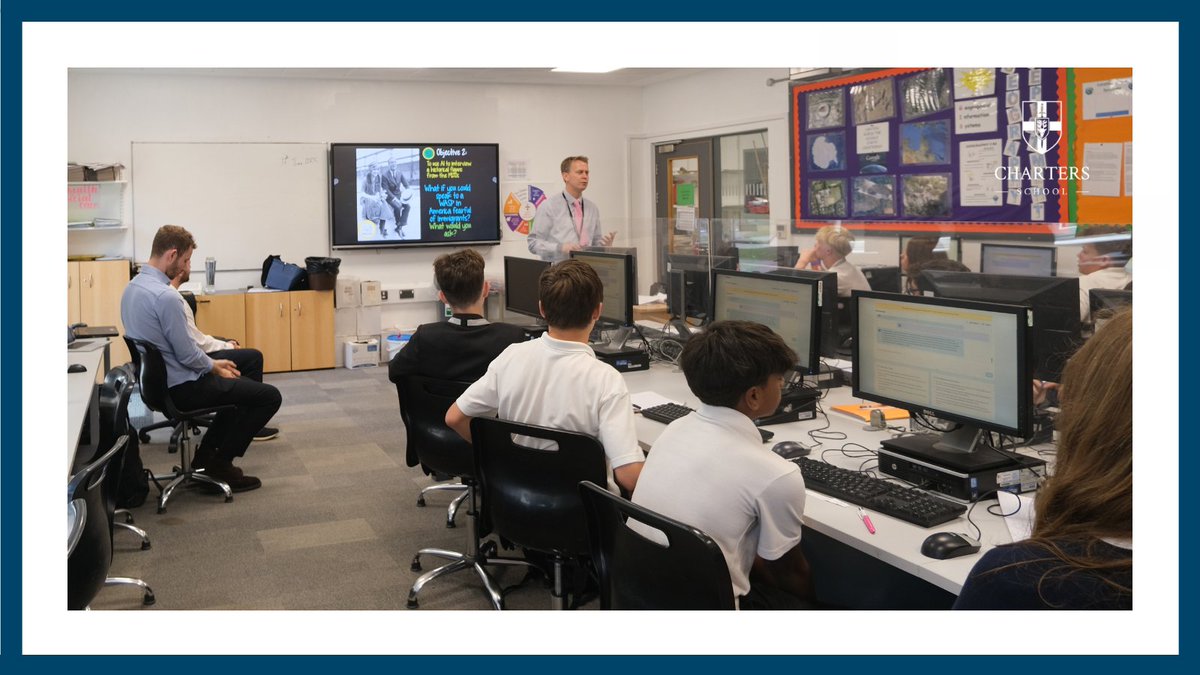 Year 10 students welcomed ex-student Mike and his colleague Jamie from WillowLearn.com to their #History lesson this week, when they used a new &amp; exciting AI tool to support their learning.
Read how they interviewed people from the past &amp; more!🔗chartersschool.org.uk/66/news/post/5…💻