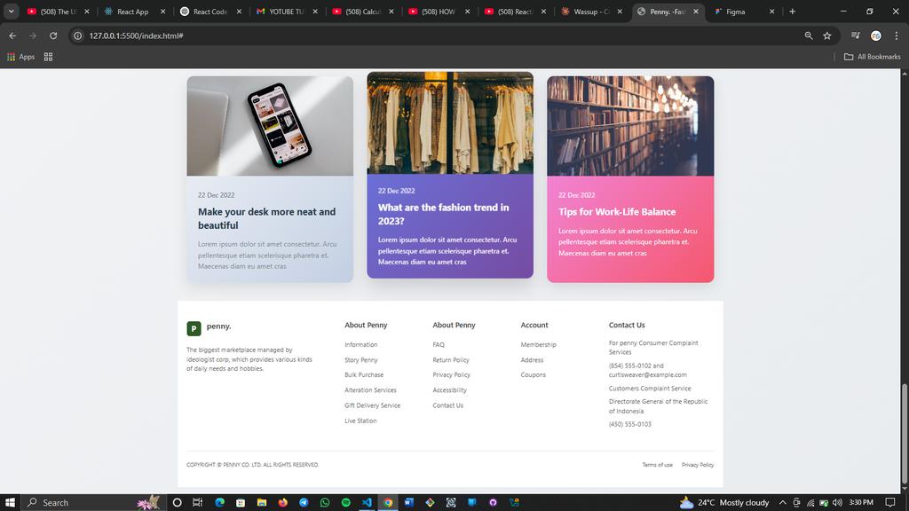 fawaz_isho33190's tweet image. Day 4 ✅ #30DaysCodingChallenge
Wrapped up the blog section + footer layout today.  
Used HTML &amp;amp; CSS (Grid/Flexbox) for a clean, responsive design.  

Enjoying the process!  
#FrontendDev #30DaysOfCode