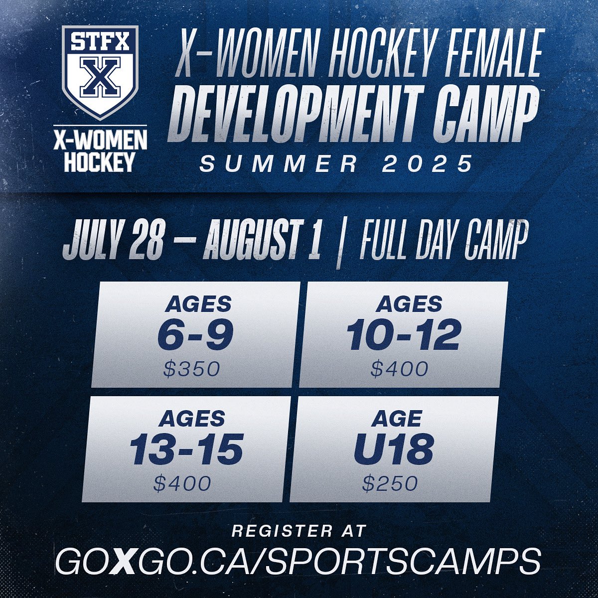 Friendly reminder that registration is open for our X-Women Hockey Summer Camps! Come learn from AUS champion student-athletes &amp; coaches to improve your skill set! goxgo.ca/sportscamps