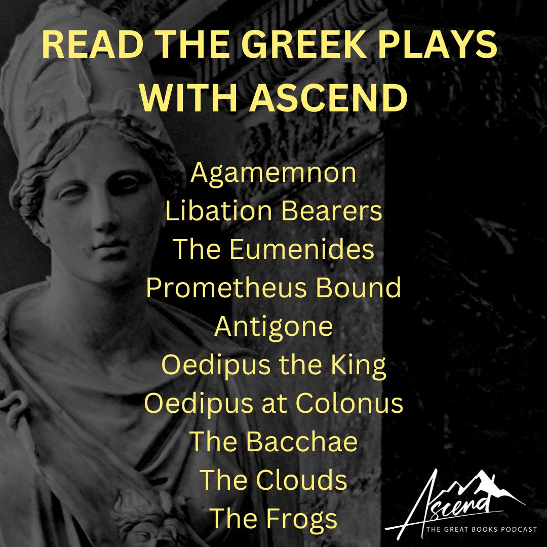 The best great books group on X📚🔥

6/17 The Bacchae Part I with Dr. Frank Grabowski
6/24 The Bacchae Part II with Dr. Frank Grabowski

7/1 Roundtable on the Tragic Plays with the Crew

7/8 The Clouds by Aristophanes with <a href="/zenahitz/">Zena Hitz</a> 

7/15 The Frogs by Aristophanes with <a href="/tsh/">Tsh Oxenreider</a>