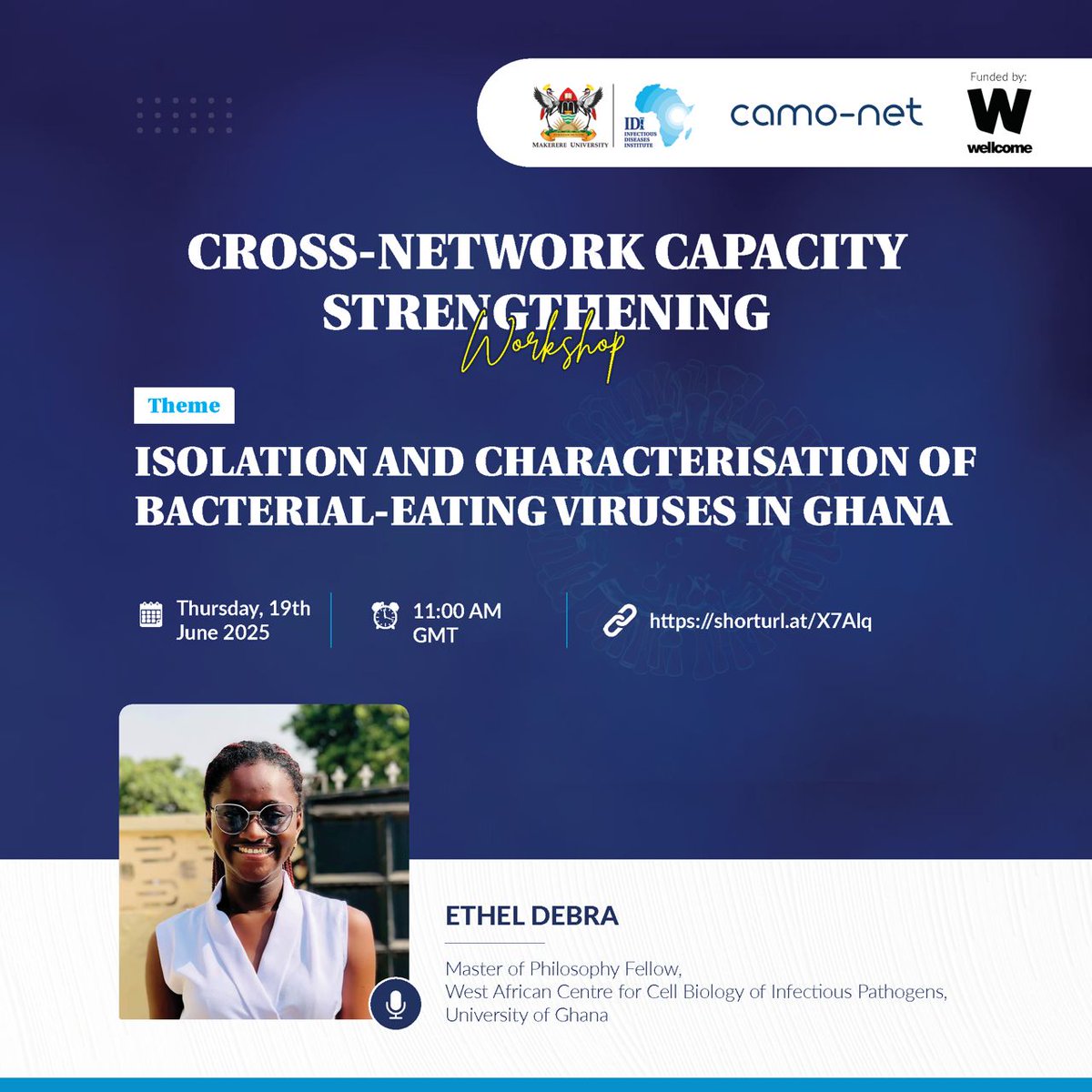 AMR @WACCBIP (@amr_waccbip) on Twitter photo MPhil Fellow (Ethel Debra) <a href="/WACCBIP_UG/">WACCBIP</a> will be leading a conversation on how <a href="/AMR_WACCBIP/">AMR @WACCBIP</a> <a href="/IsawumiAbiola/">Isawumi Abiola</a> are leading a fight against #AMR with Phages at the <a href="/CAMO_Net1/">CAMO-Net</a> Cross-Network Capacity Strengthening Workshop supported by <a href="/wellcometrust/">Wellcome</a>. <a href="/gordon_awandare/">Gordon Awandare</a> <a href="/UnivofGh/">University of Ghana</a> #phages MPhil Fellow (Ethel Debra) <a href="/WACCBIP_UG/">WACCBIP</a> will be leading a conversation on how <a href="/AMR_WACCBIP/">AMR @WACCBIP</a> <a href="/IsawumiAbiola/">Isawumi Abiola</a> are leading a fight against #AMR with Phages at the <a href="/CAMO_Net1/">CAMO-Net</a> Cross-Network Capacity Strengthening Workshop supported by <a href="/wellcometrust/">Wellcome</a>. <a href="/gordon_awandare/">Gordon Awandare</a> <a href="/UnivofGh/">University of Ghana</a> #phages