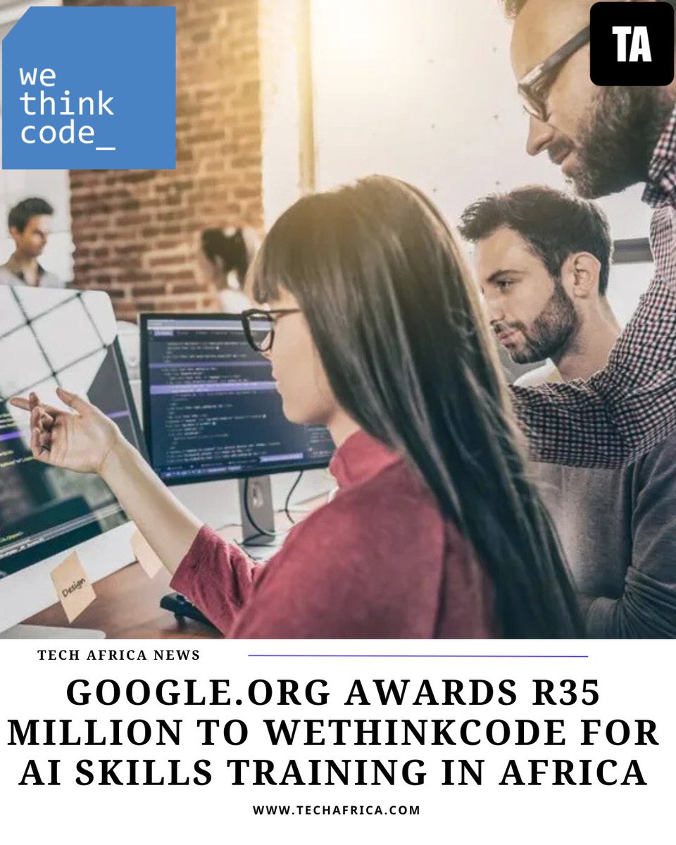 TechAfrica78986's tweet image. WeThinkCode has secured R35.4 million from Google.org to expand its AI training across South Africa and Kenya.
Read more here: f.mtr.cool/fopovubuai
#WeThinkCode #AITraining #GooglePartnership #TechSkills #SouthAfrica #Kenya #FutureofWork
