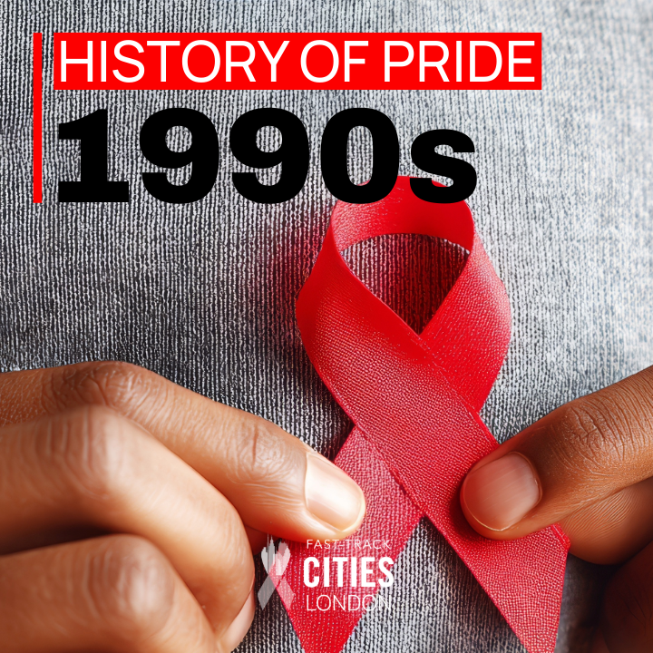 londonftci's tweet photo. #PrideMonth reflections:
📅 1990s: protest & activism
💥 Groups like ACT UP London and OutRage! led protests demanding action
❤️🩹 London became a hub for early HIV clinics & support groups
🎗️The red ribbon became a symbol of solidarity
#HIVAware #FastTrackCities #PrideHistory https://t.co/q4MfpNxuK2