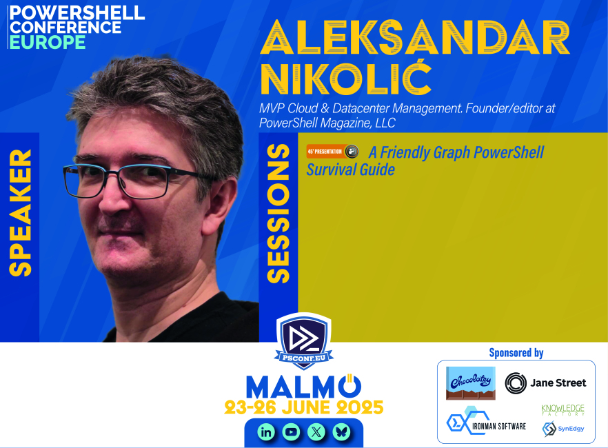 PSConfEU (@psconfeu) on Twitter photo <a href="/alexandair/">A:\leksandar🌩🐚Nikolić</a> will be on stage for #PSConfEU 2025 in #Malmö (23-26 June)!
🎙️ A friendly Graph PowerShell Survival Guide
#PowerShell #Skåne #Svenska #Sweden #IT <a href="/alexandair/">A:\leksandar🌩🐚Nikolić</a> will be on stage for #PSConfEU 2025 in #Malmö (23-26 June)!
🎙️ A friendly Graph PowerShell Survival Guide
#PowerShell #Skåne #Svenska #Sweden #IT
