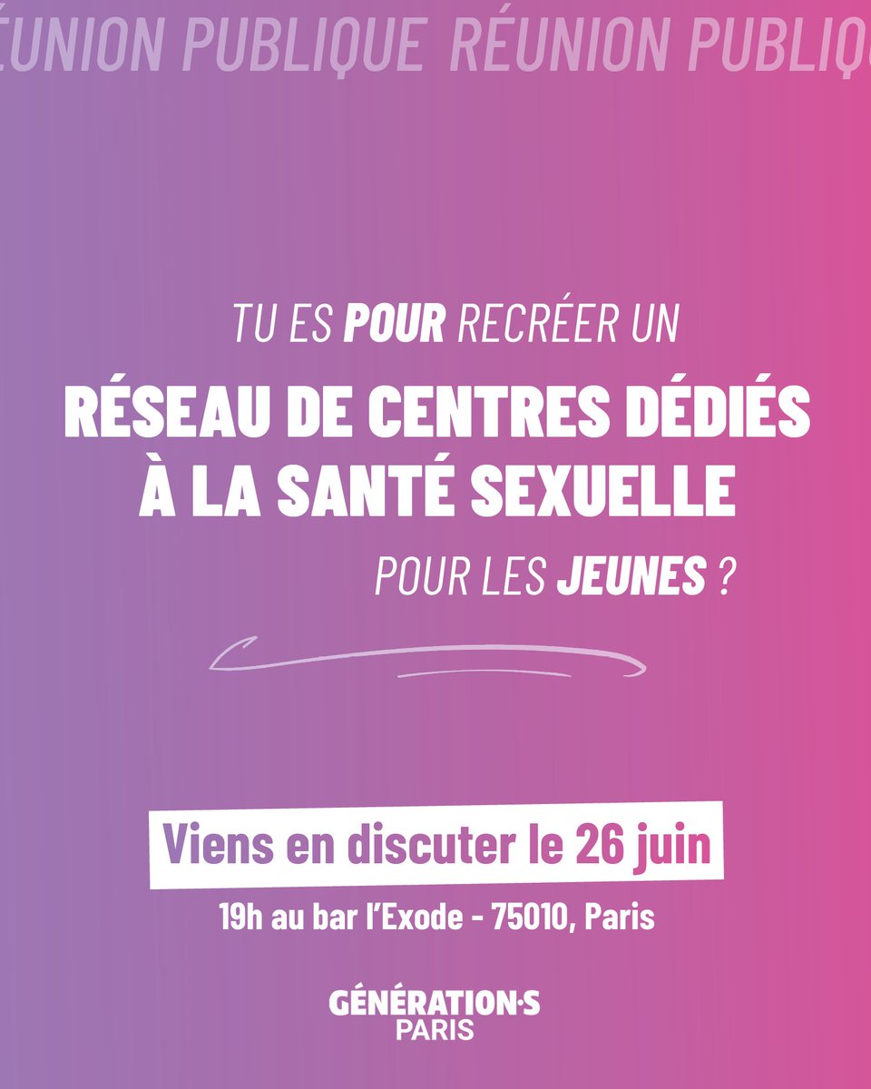 🤔 Tu es pour la gratuité des transports pour les jeunes à Paris ? Pour un revenu universel jeune ? 

Viens en discuter le 26 juin à 19h lors de notre réunion publique sur la précarité et la santé mentale des jeunes à Paris !

Inscription ici 👉 forms.gle/DXiLQXtLiYKgBu…