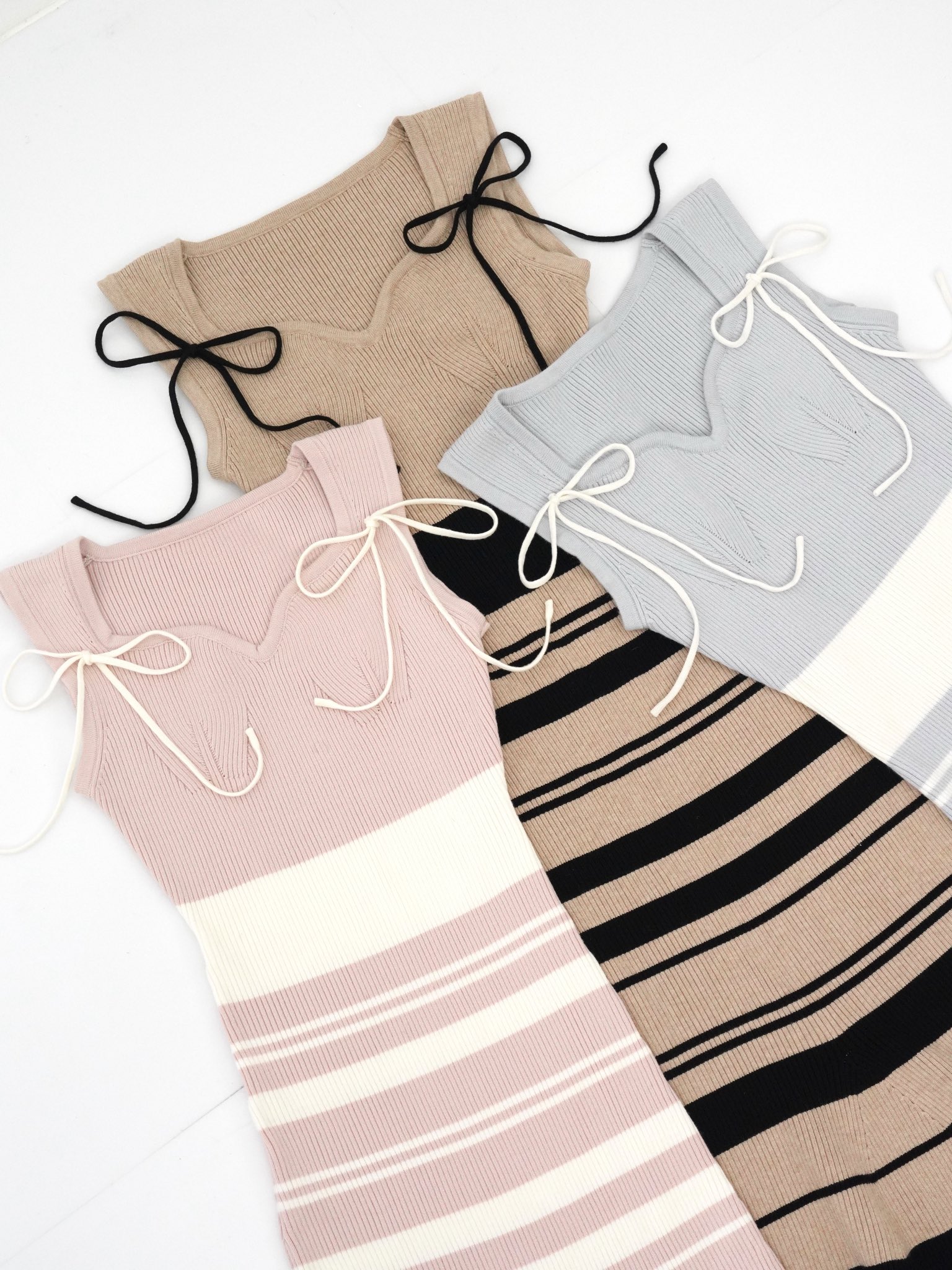 Lumignon ルミニョン Bijou grid ribbon dress S（Lumignon