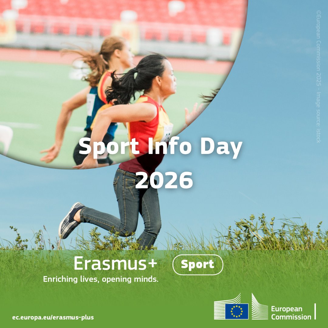 🚨 Save the date! 

The Erasmus+ Sport Info Day 2026 is coming your way on 11 December 2025 in Brussels! 🇪🇺

📅 Registrations open in September
🎯 Funding tips, success stories &amp; top networking

Don't miss it. Check the link 🔗europa.eu/!CQxnBG