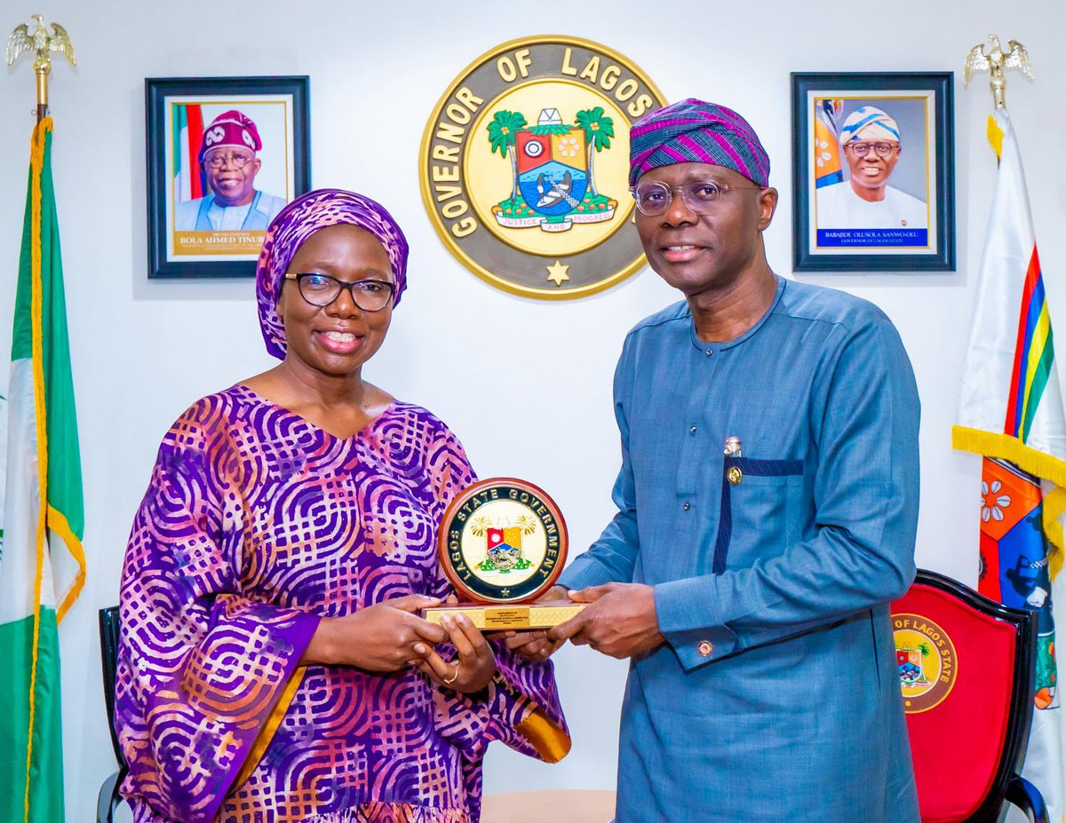 jidesanwoolu's tweet photo. Today, I received Ms. Dimanche Sharon, Chief of Mission for @UNMigration (IOM), on a courtesy visit.

We had a conversation about deepening collaboration on migration, human trafficking prevention, reintegration of returnees, and youth empowerment.

Lagos is a hub of movement and we must lead in building humane, structured responses to migration challenges and I’m glad we share that vision.