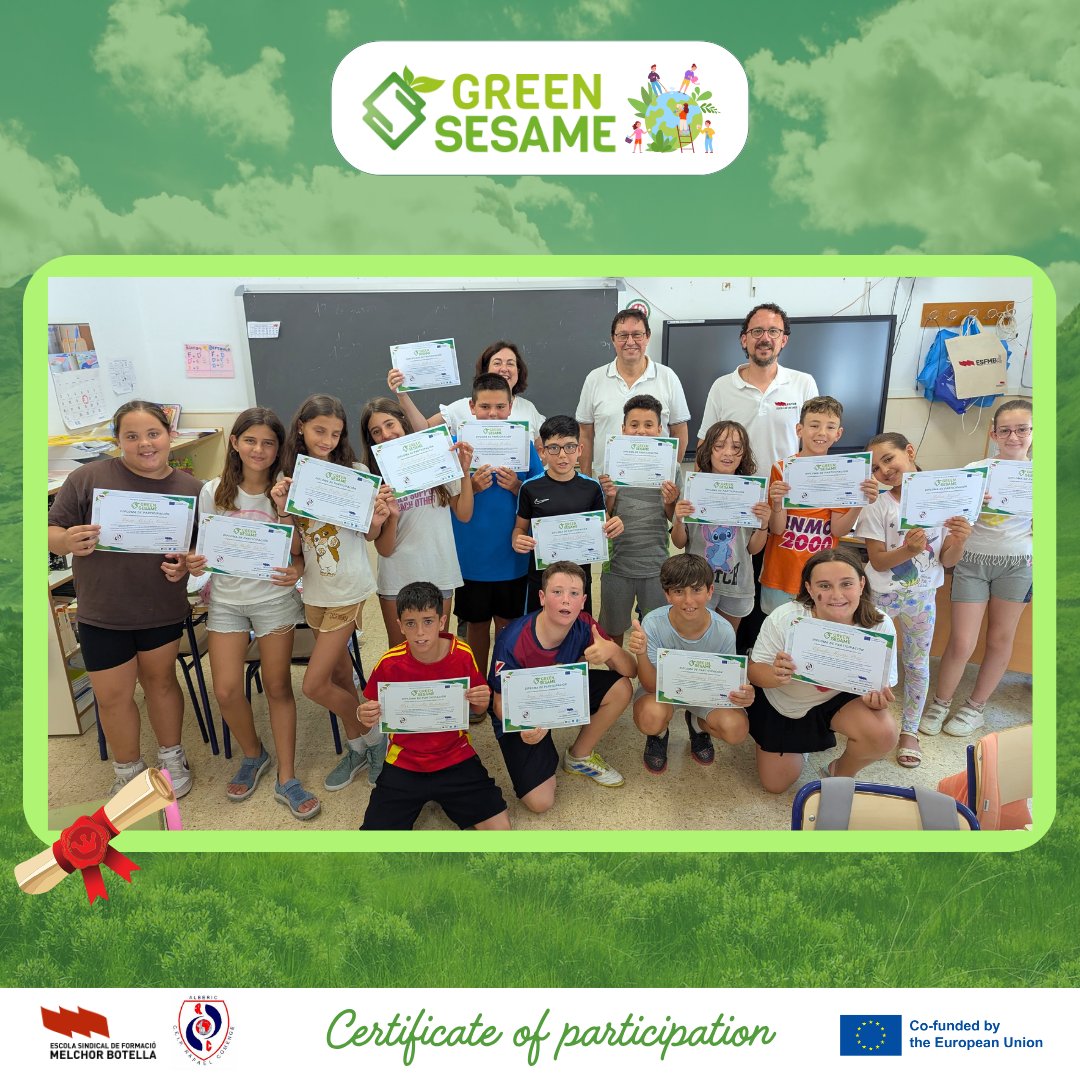 Seeds of change are sprouting here! <a href="/ESFMB/">ESFMB</a> awards CEIP Rafael Comenge its Green Sesame participation diploma for 2024-25, recognising respect for the environment, cooperation and a passion for learning.
#ErasmusPlus #GreenSesame #FutureReady #EcoSchool #EcoDiploma PART-2