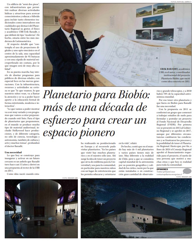 #UBBenPrensa Planetario Regional: instalan la primera piedra del emblemático proyecto para Biobío
assets.diarioconcepcion.cl/2025/06/Diario…