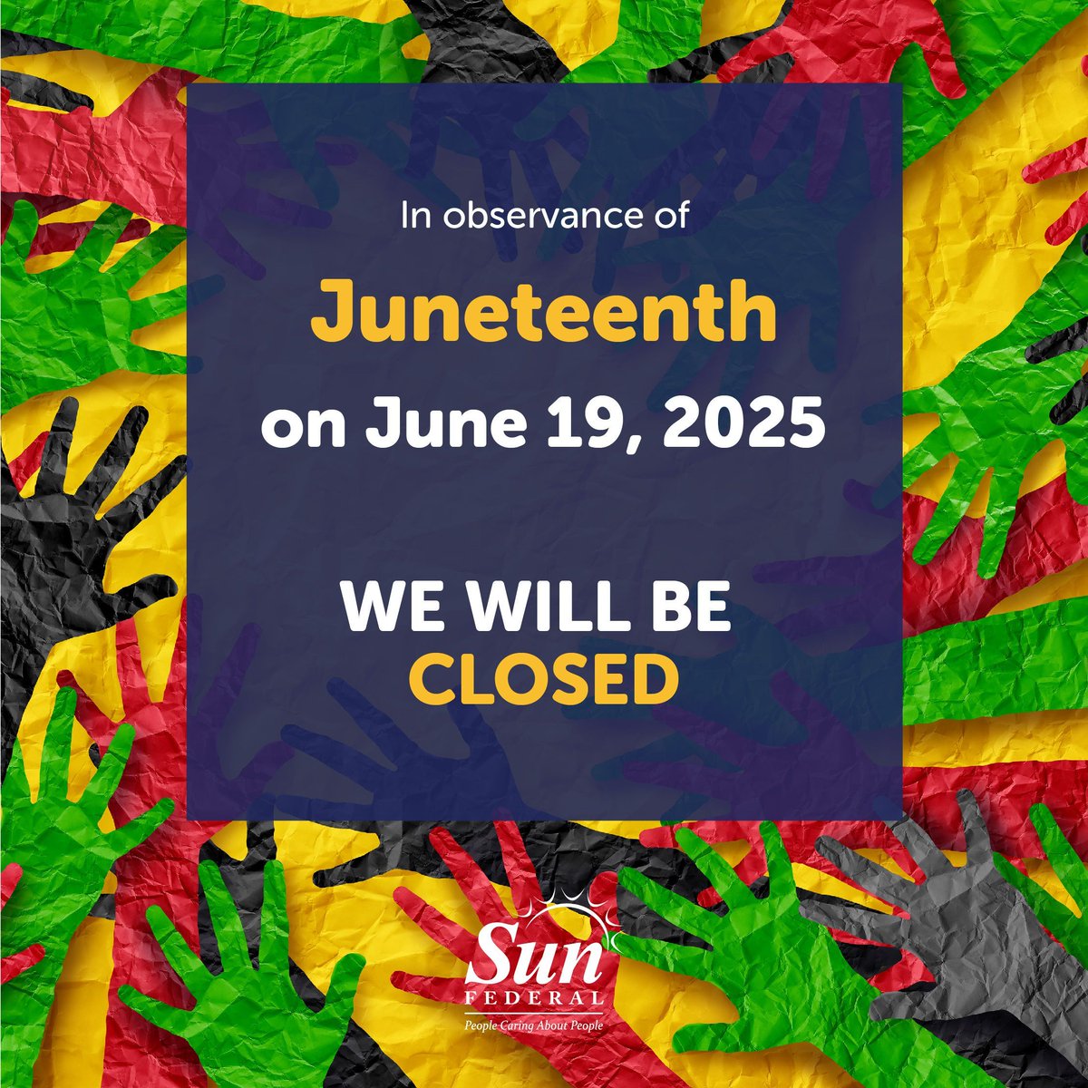 In observance of Juneteenth, our offices will be closed on June 19, 2025. We will resume our normal business hours on Friday at 8:00 AM.