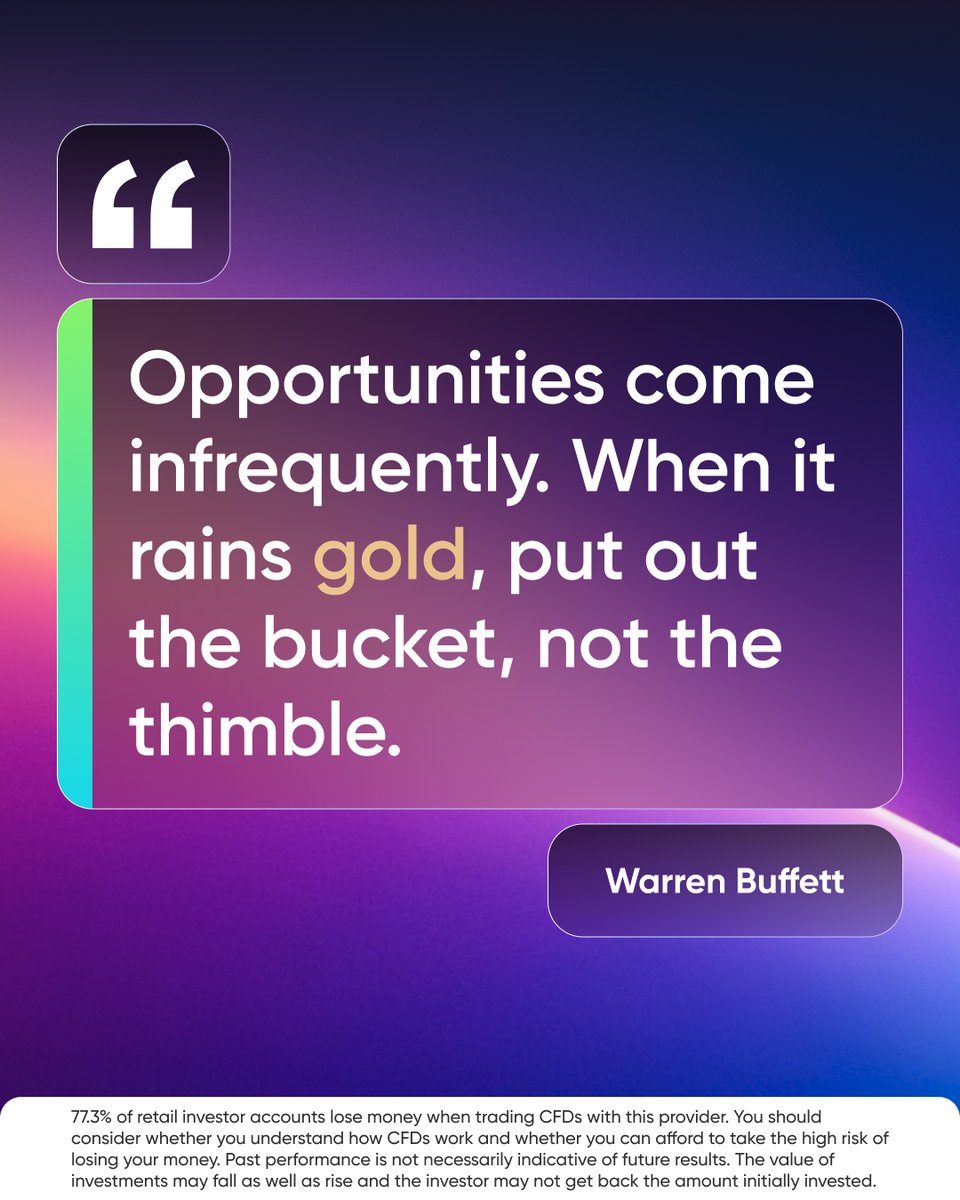 Great trades don’t appear every day. But when the opportunity is right—go all in with preparation and confidence. ⏳🏆

Be ready for the moment. Start trading with Markets.com today. 
👉 app.markets.com/app-tw-main

#Marketscom #TradingWisdom #TimingTheMarket