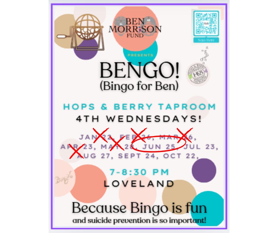 Save the date!  Wednesday, June 25 is our next Bengo!  
📅 Wednesday, 6/25
⏰ 7:00 PM
📍 Hops and Berry Taproom, Loveland, OH

Don’t miss out on the fun—see you there! 

#continueyourstory