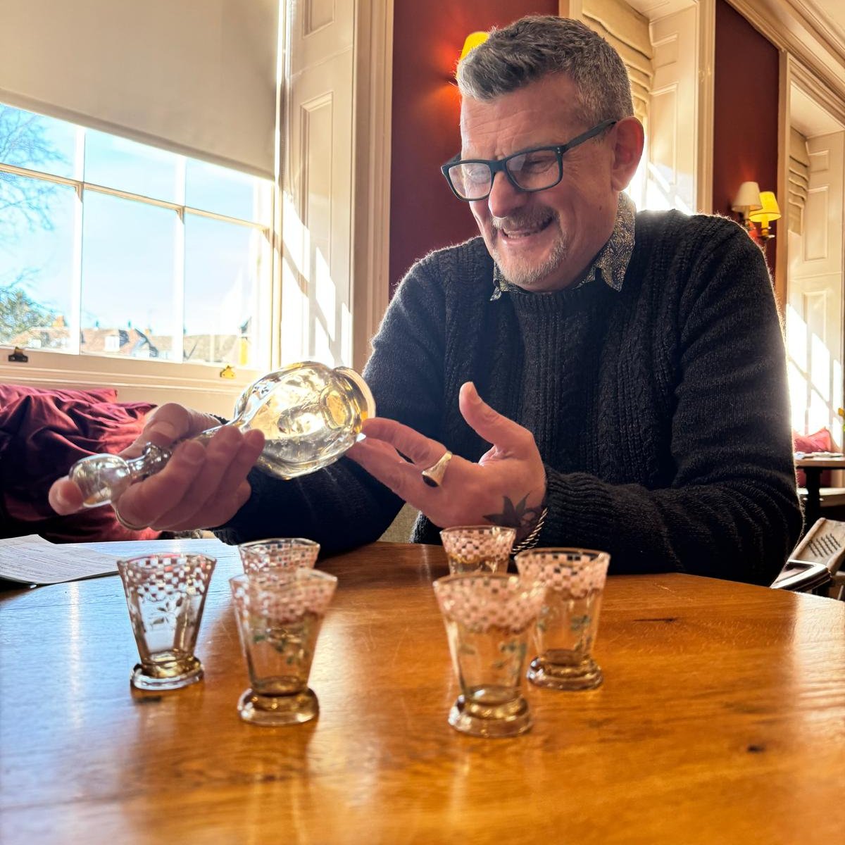A toast to timeless elegance… 🥂
This stunning Émile Gallé amber glass liqueur set, exhibited in Paris in 1878, sold for £1,600 at auction.
Signed E. Gallé, Nancy, with floral motifs &amp; pink chequerboard detail — a true Art Nouveau gem.
Absinthe, anyone?
#Galle #ArtNouveau