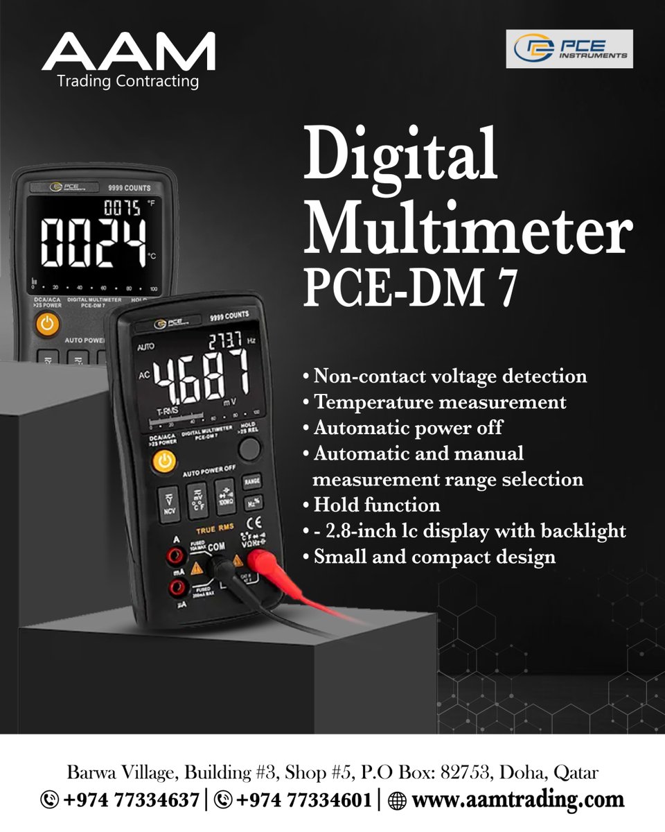 aam__trading's tweet image. Measure voltage, current, resistance, frequency, and even temperature — all with one smart tool!
Your everyday essential for quick, accurate results!

#DigitalMultimeter #aamtrading #qatar