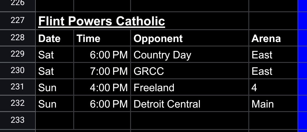 Schedule for <a href="/BCAMCoaches/">BCAM</a> this weekend. Excited to compete!