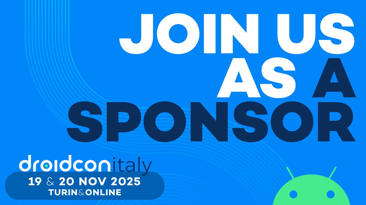 Droidconit's tweet image. 👥 🤝🏻 We create the right match between #AndroidDevs and #Companies.
Get in touch today for our best branding and sponsorship #packages 📈
👇🏻 Visit the website in the "Join us a sponsor" section.
it.droidcon.com/2025/join-us-a…
At @Droidconit we will be more than 500 enthusiasts…