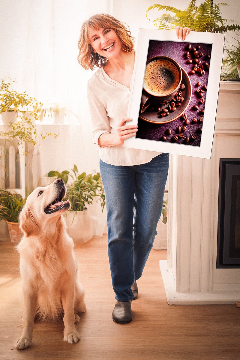 stowoda's tweet photo. ☕ Susan & Bo liked my cappuccino print.
Bo says it smells like home. 😊
One of 9 photo artworks in the Café Noire set – now on Etsy.
#Stowoda #KitchenArt #WallPrint #CaféVibes #FineArtPrints https://t.co/LqUnF4grGo