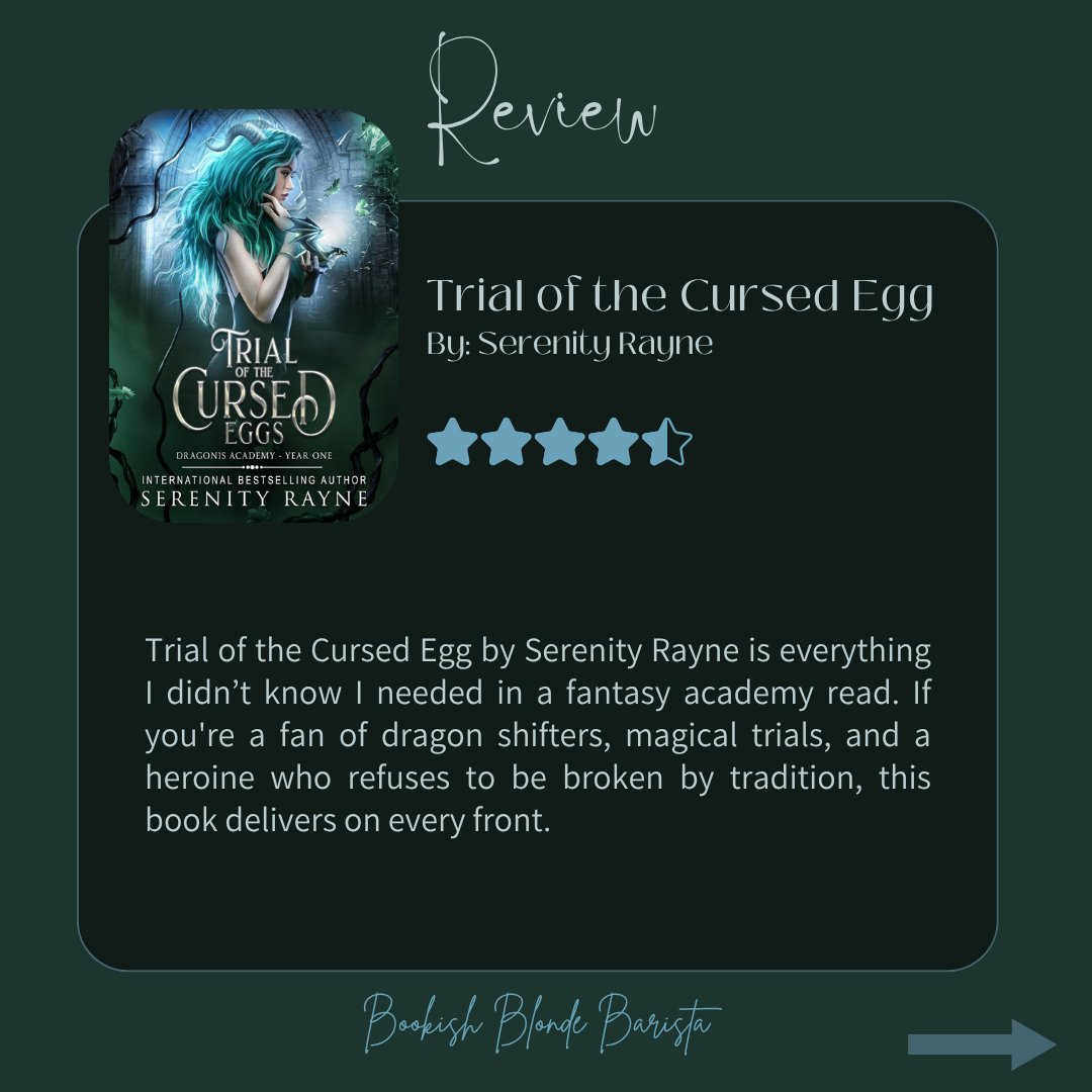 bookishbb's tweet image. Finished Guardian of the Cursed Egg by Serenity Rayne and I need the sequel YESTERDAY.
Witty heroine ✔️
Cursed object ✔️
Romantic chaos ✔️
This book is urban fantasy perfection. 💫
#GuardianOfTheCursedEgg #SerenityRayne #BookRec #FantasyReads #BookTwitter